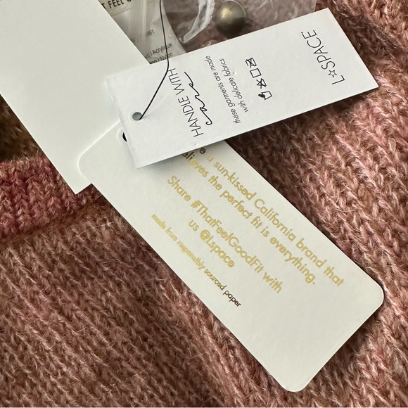 L*SPACE Rust Orange Red Balloon Sleeve Cropped Juniper Sweater Size S - Picture 6 of 10